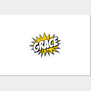'Grace' Cartoon or Comic Book Style Kapow / Wow Design Posters and Art